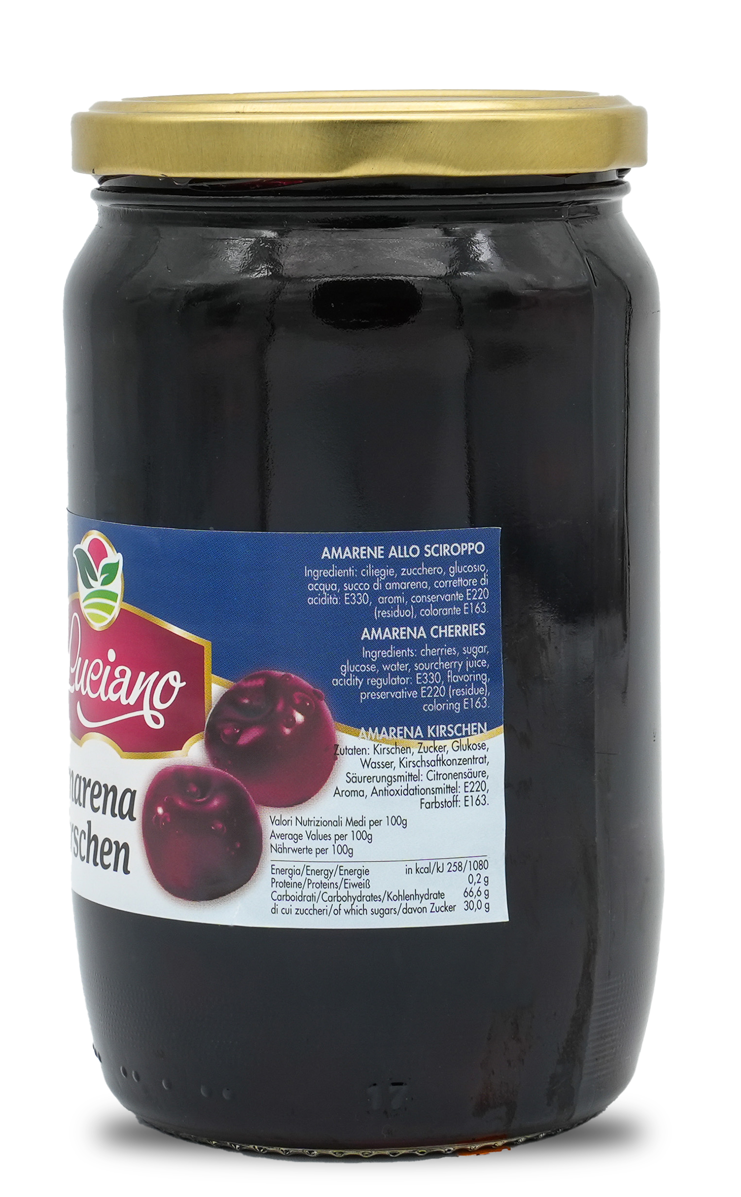 Amarena Kirschen | Amarena Kirsche entsteint und ohne Stiel | LUCIANO | 720ml | aus Italien | Früchte Amarena Kirschen | Amarena Kirsche entsteint und ohne Stiel | LUCIANO | 720ml | aus Italien | Früchte