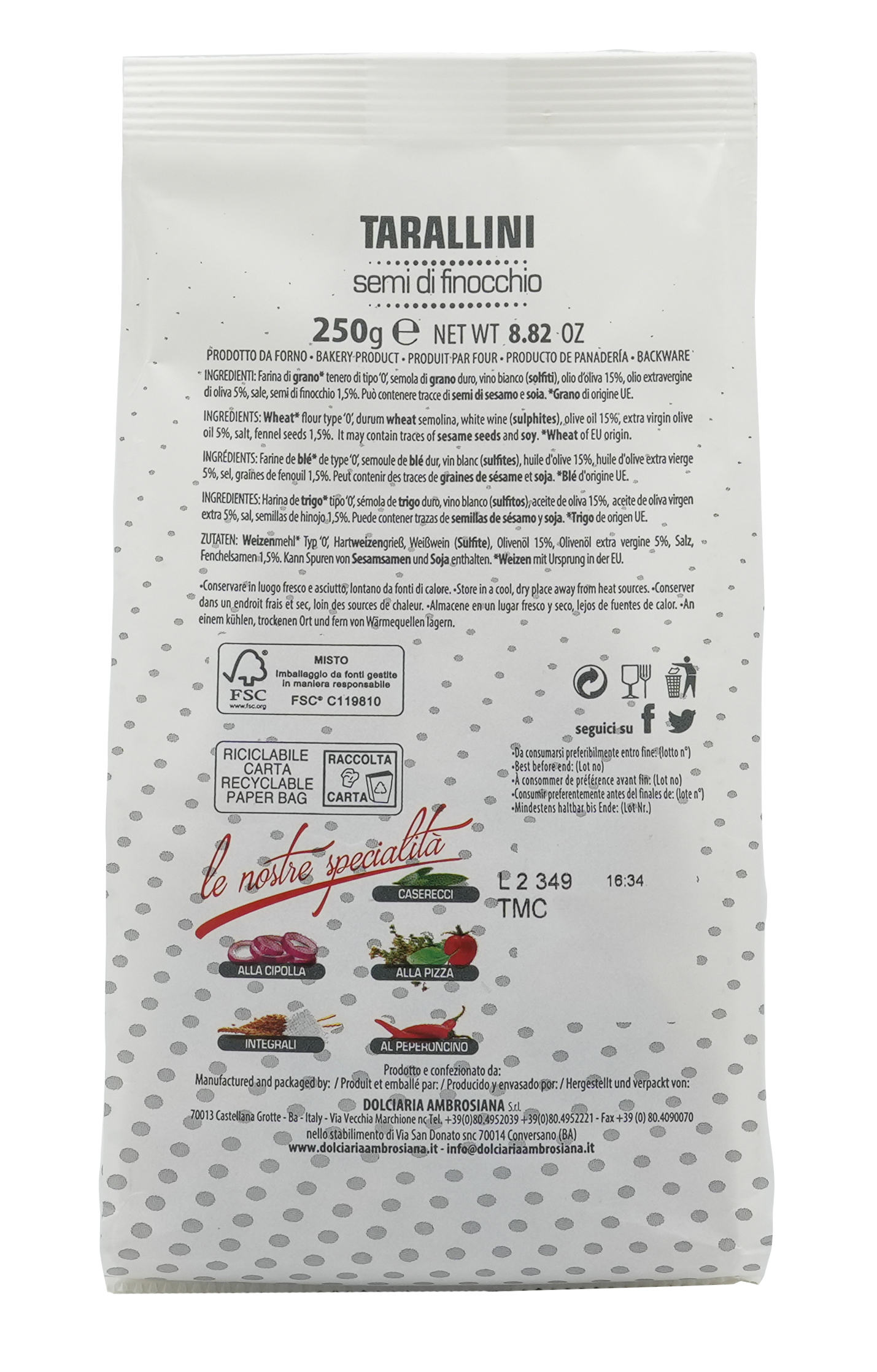 TARALLI AI SEMI DI FINOCCHIO | Taralli mit Fenchelsamen | TERRE DI PUGLIA | 250g | aus Italien | Vorspeisen TARALLI AI SEMI DI FINOCCHIO | Taralli mit Fenchelsamen | TERRE DI PUGLIA | 250g | aus Italien | Vorspeisen