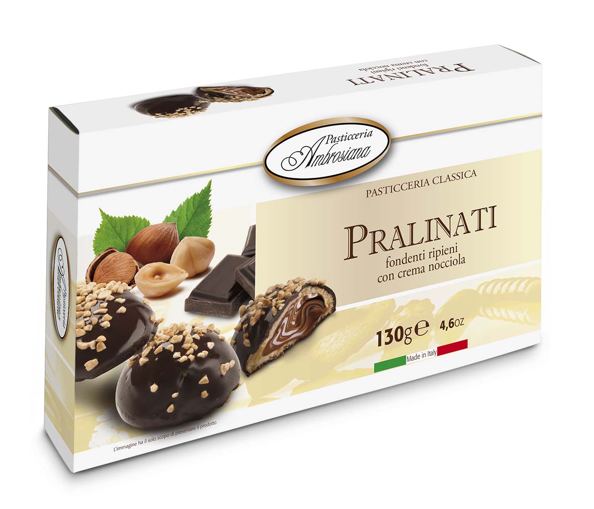 Pralinati mit Haselnusscreme | Ambrosiana | 130g | Italienisches Gebäck | Feinste Pasticceria