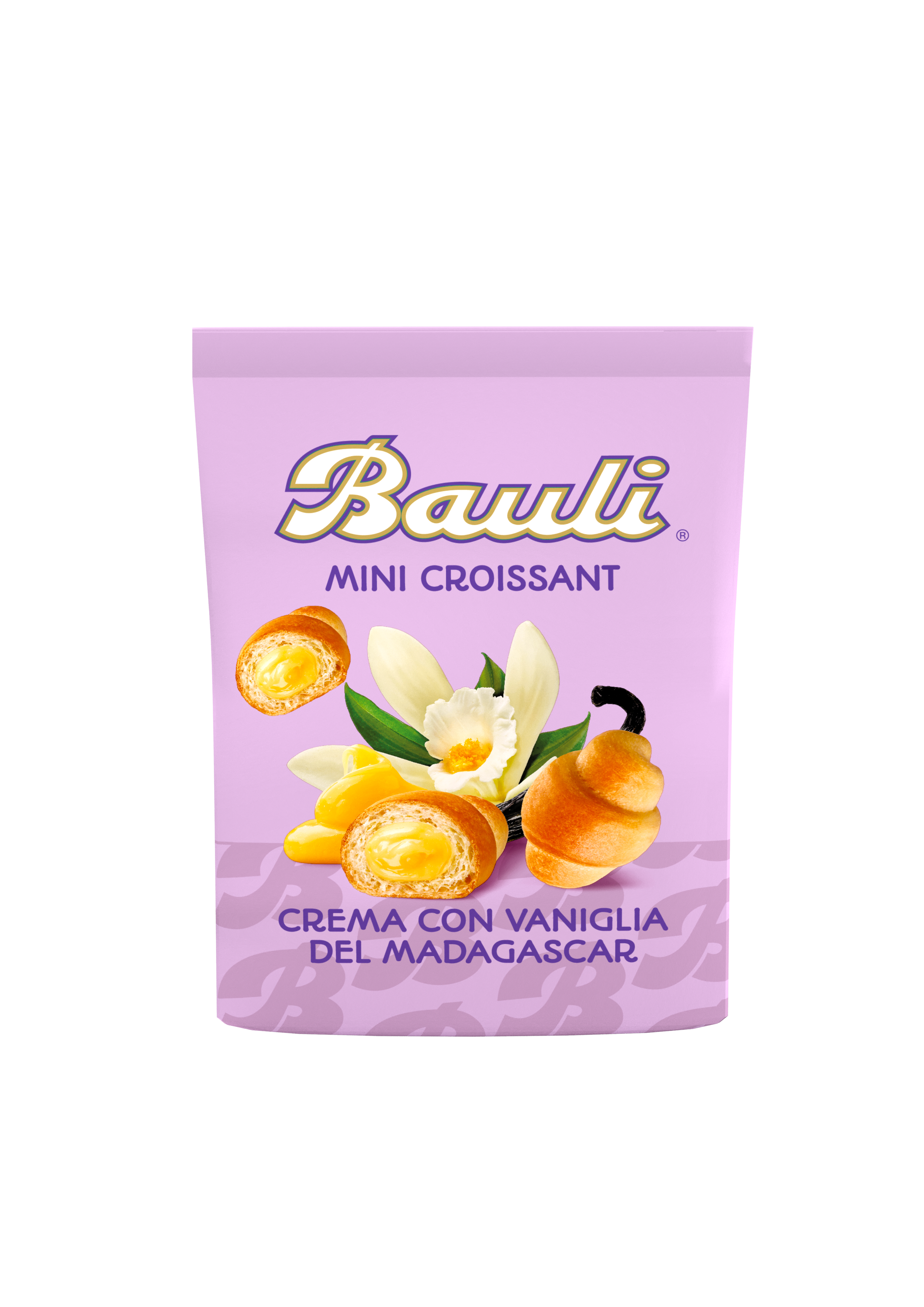 Bauli Croissant Vanille | Bauli Mini | 75g | Italienisches Gebäck | Gefüllte Croissants mit Vanillecreme