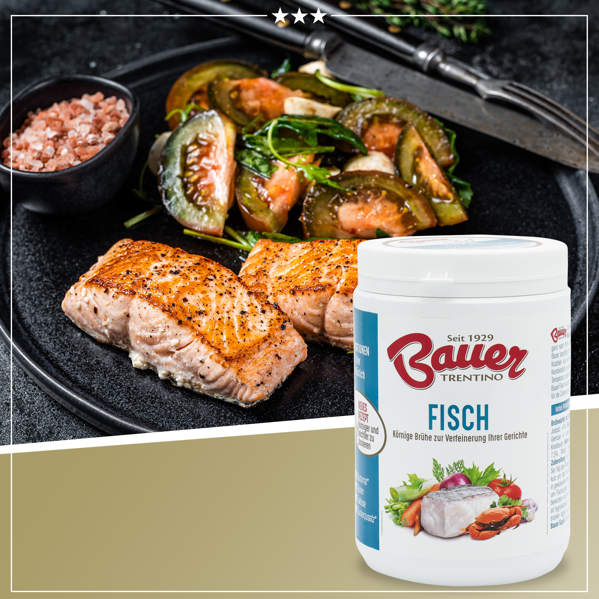 Fisch Instant-Granulat | Für Brühen und zum Verfeinern von Gerichten | Bauer | Aus pflanzlichem Proteinextrakt Fisch Instant-Granulat | Für Brühen und zum Verfeinern von Gerichten | Bauer | Aus pflanzlichem Proteinextrakt
