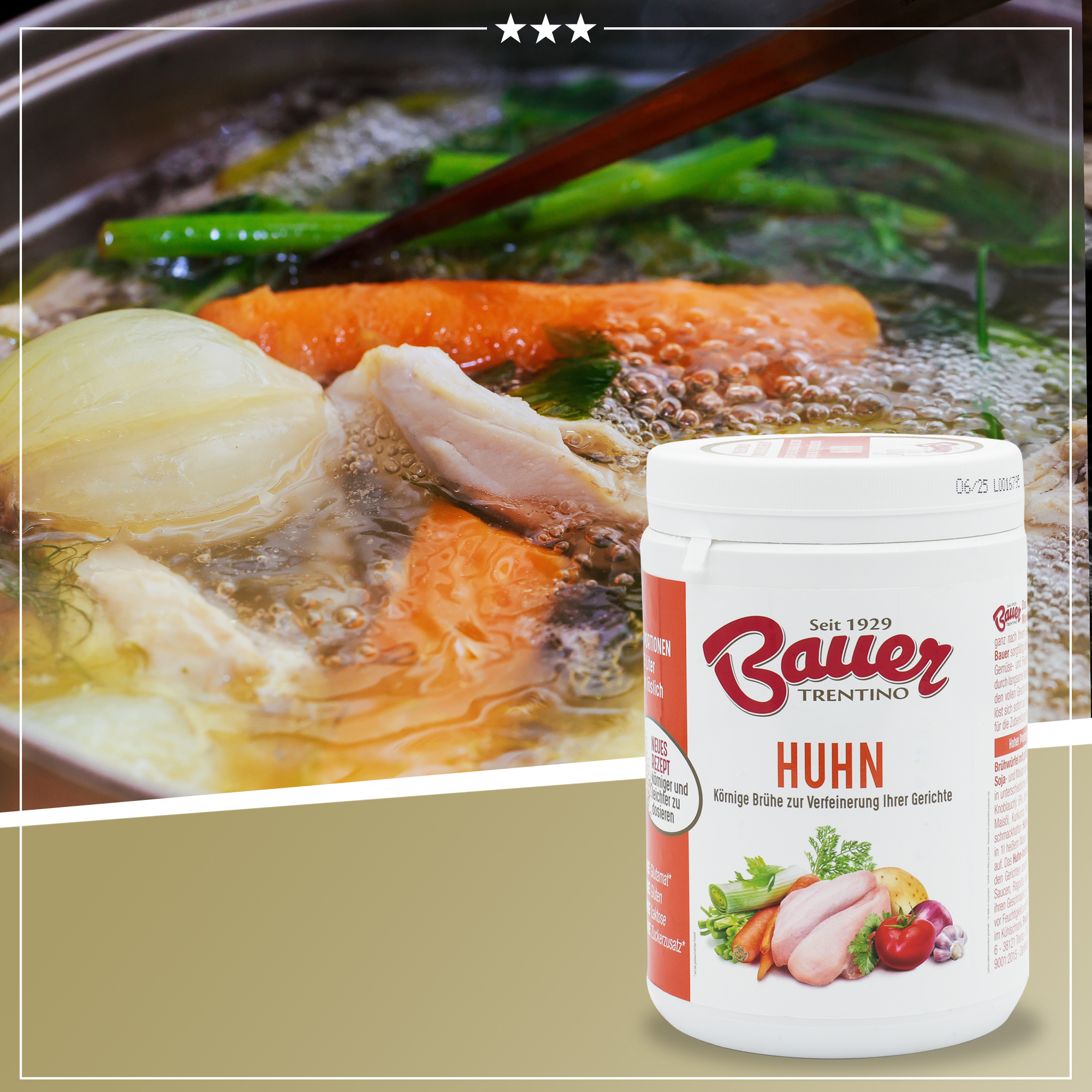 Geflügel Instant-Granulat | Für Brühen und zum Verfeinern von Gerichten | Bauer | Aus pflanzlichem Proteinextrakt Geflügel Instant-Granulat | Für Brühen und zum Verfeinern von Gerichten | Bauer | Aus pflanzlichem Proteinextrakt
