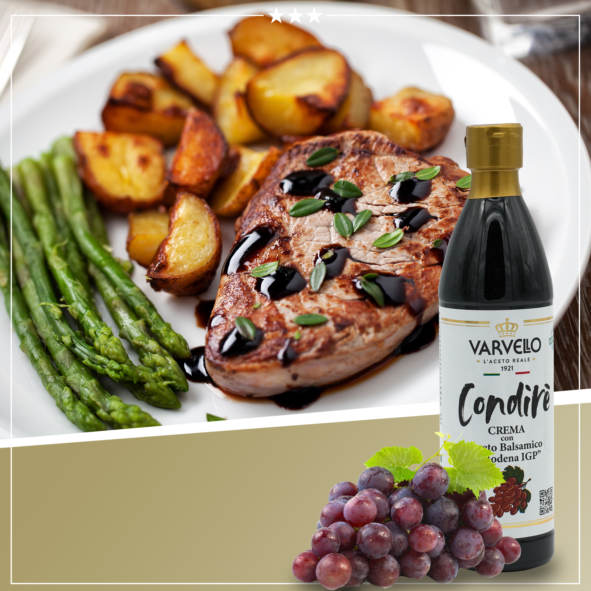 Balsamico Creme | Varvello | 500ml | Crema con Aceto Balsamico di Moderna IGP