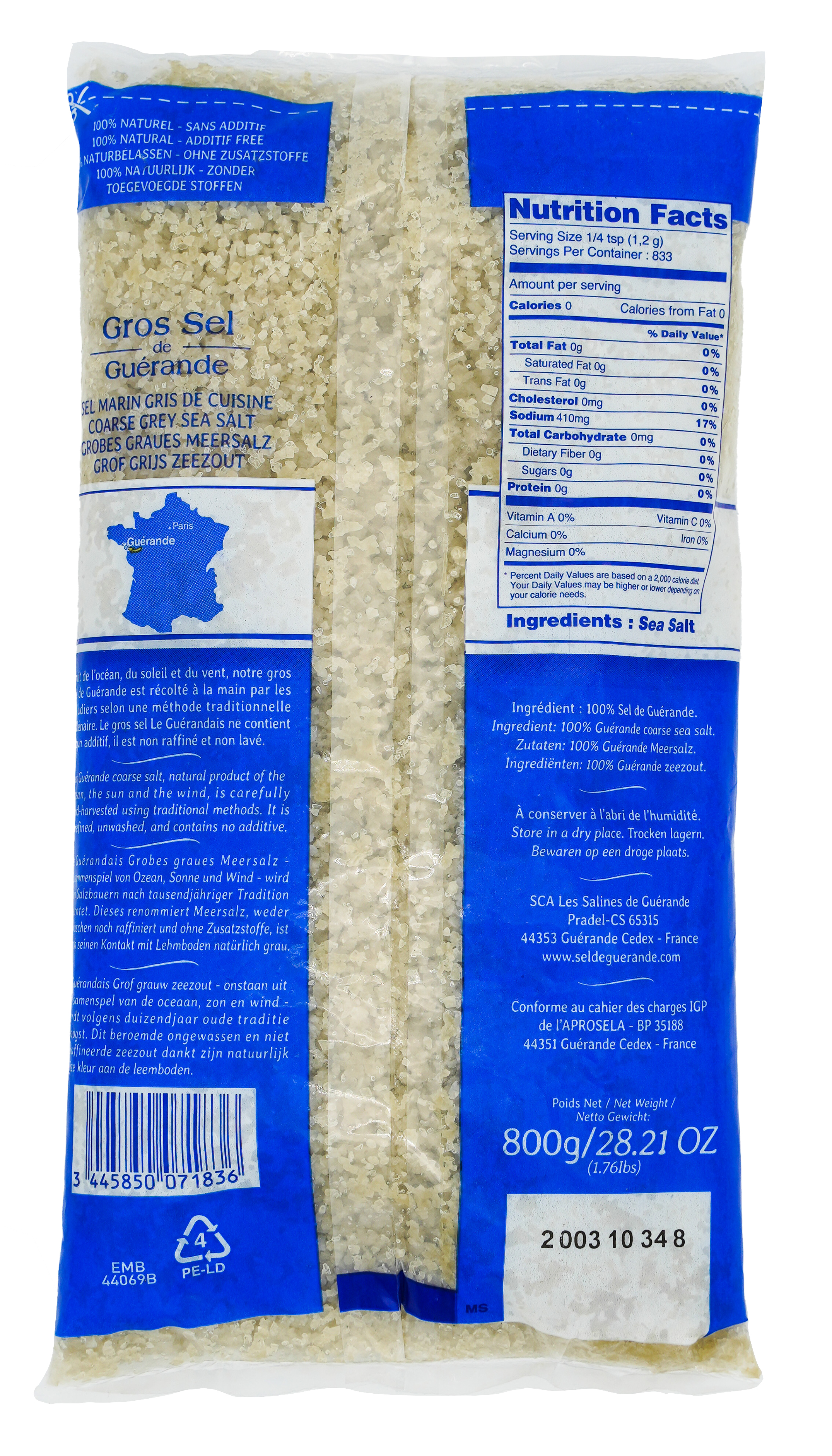 Handgeschöpftes GROS SEL | Meersalz grob | DE GUERANDE | 800g Handgeschöpftes GROS SEL | Meersalz grob | DE GUERANDE | 800g