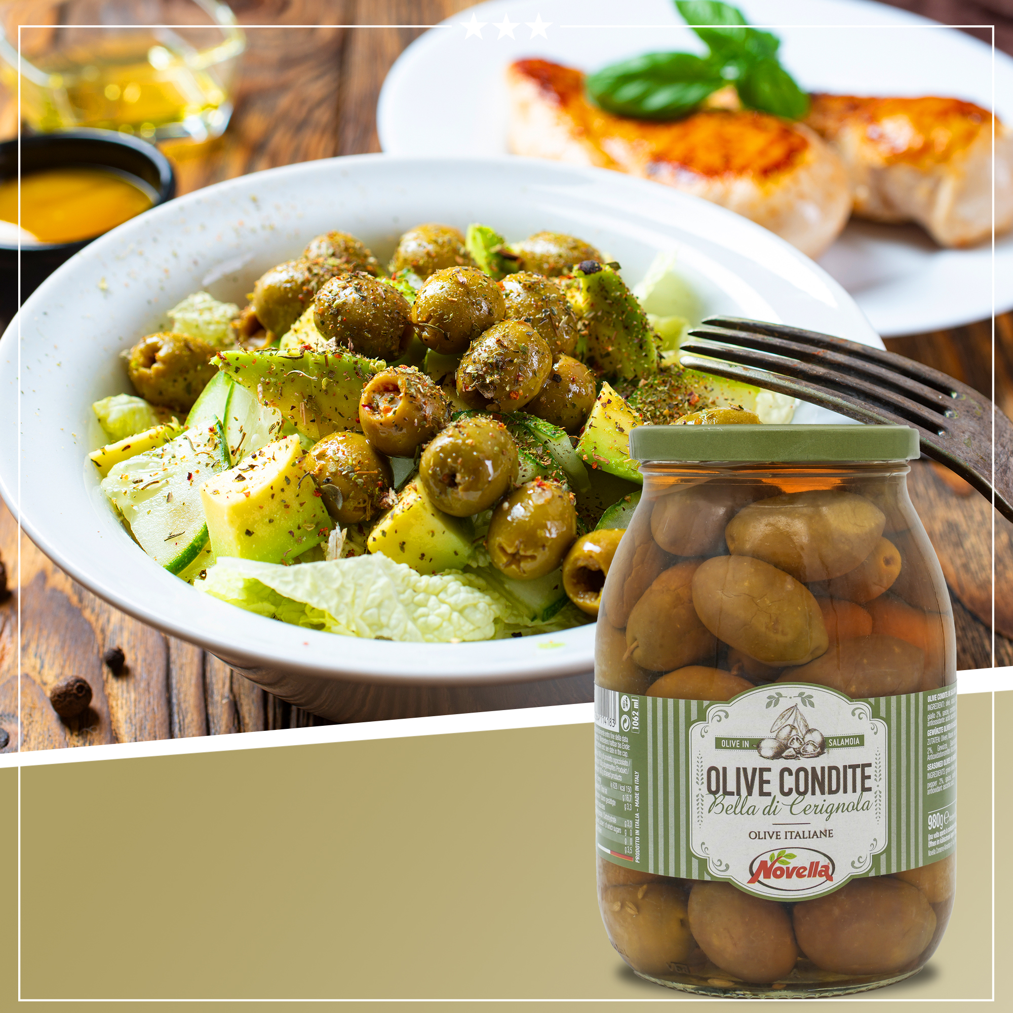 Grüne Oliven | Novella | mit Stein | Olive Condite | 600g | aus Italien Grüne Oliven | Novella | mit Stein | Olive Condite | 600g | aus Italien