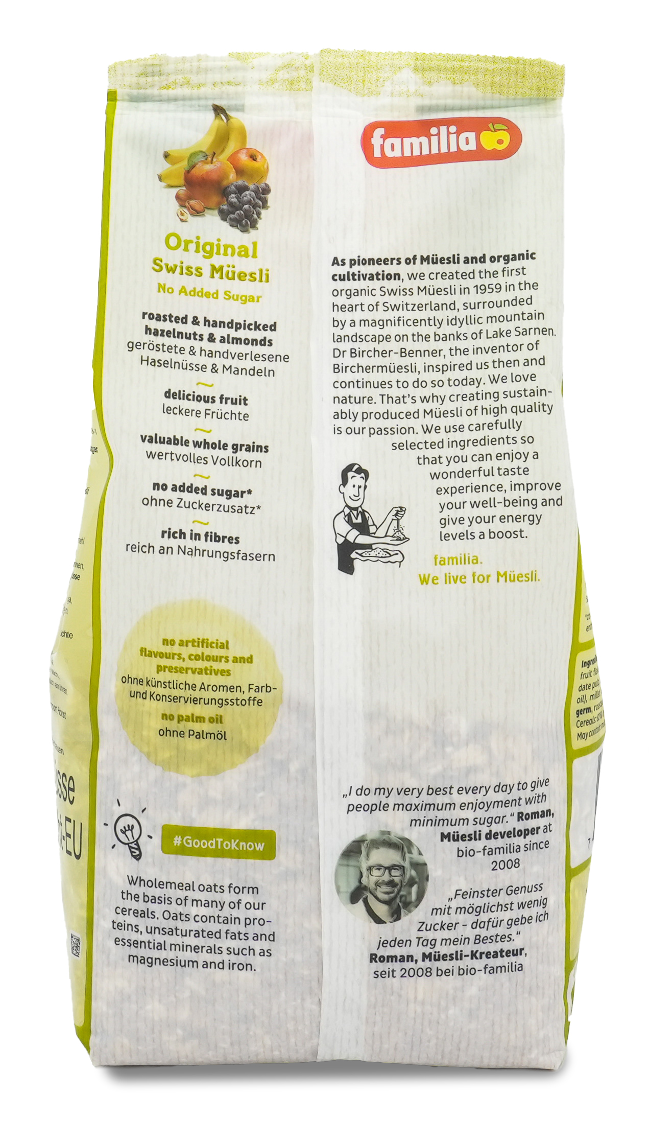 Premium Müsli aus der Schweiz | Das Original (ohne Zucker) vom Erfinder des Bircher Müslis | Familia | 500g | 100% Vollkorn | Traditionelles Frühstück Premium Müsli aus der Schweiz | Das Original (ohne Zucker) vom Erfinder des Bircher Müslis | Familia | 500g | 100% Vollkorn | Traditionelles Frühstück