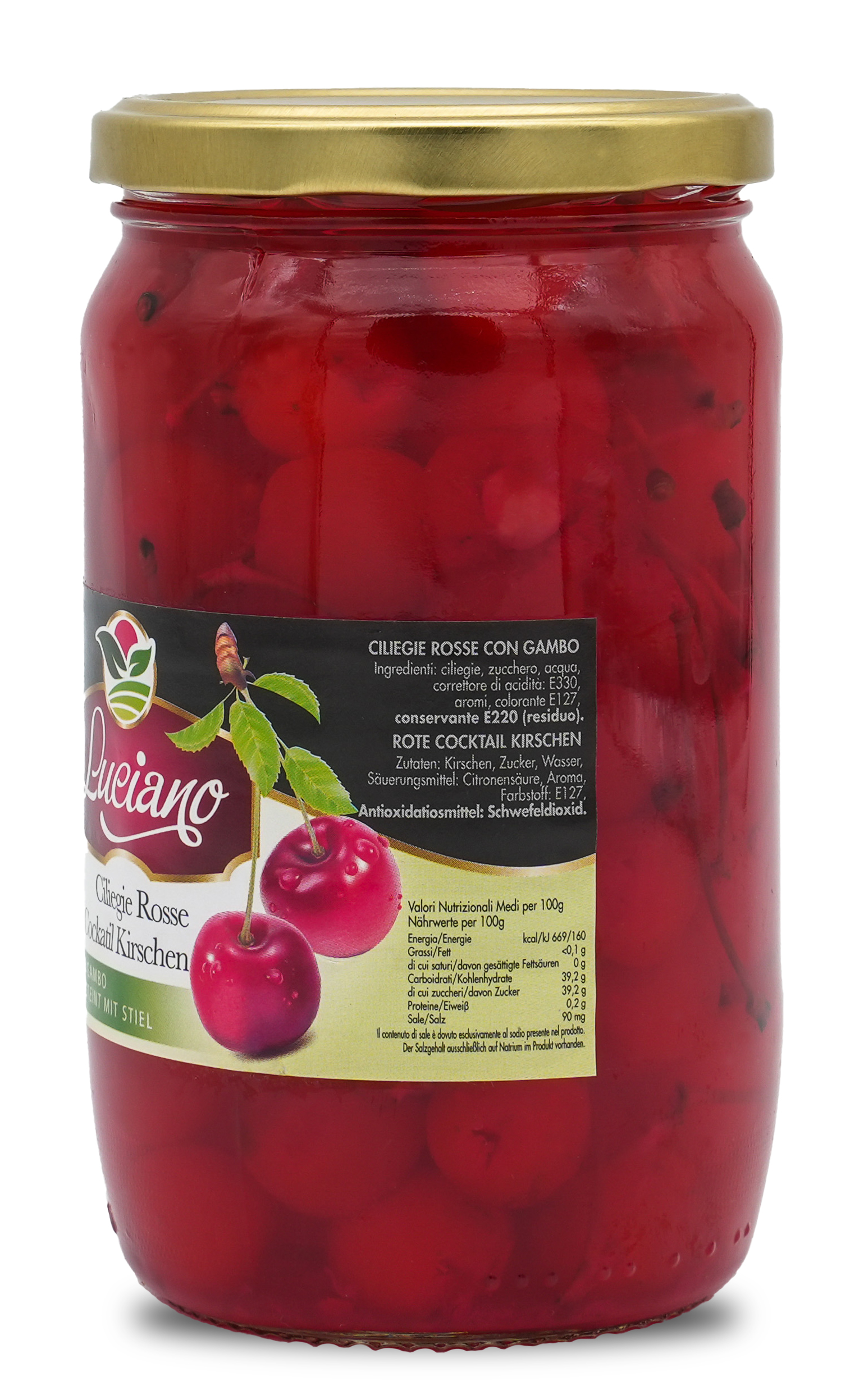 CILIEGIE ROSSE | Rote Cocktail Kirschen entsteint und mit Stiel | LUCIANO | 720ml | aus Italien | Früchte CILIEGIE ROSSE | Rote Cocktail Kirschen entsteint und mit Stiel | LUCIANO | 720ml | aus Italien | Früchte