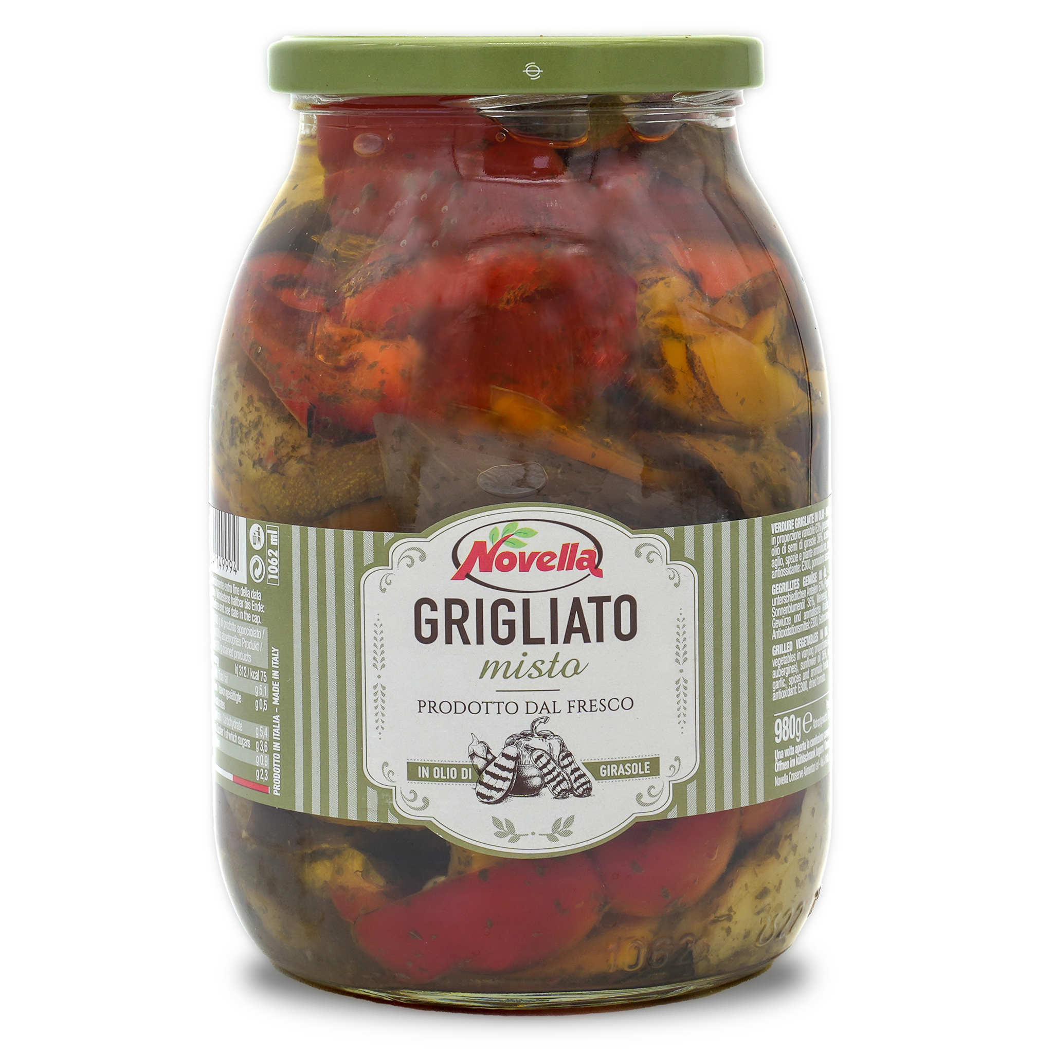 Gegrilltes gemischtes Gemüse | Novella | in Sonnenblumenöl | Grigliato misto | 615g | aus Italien