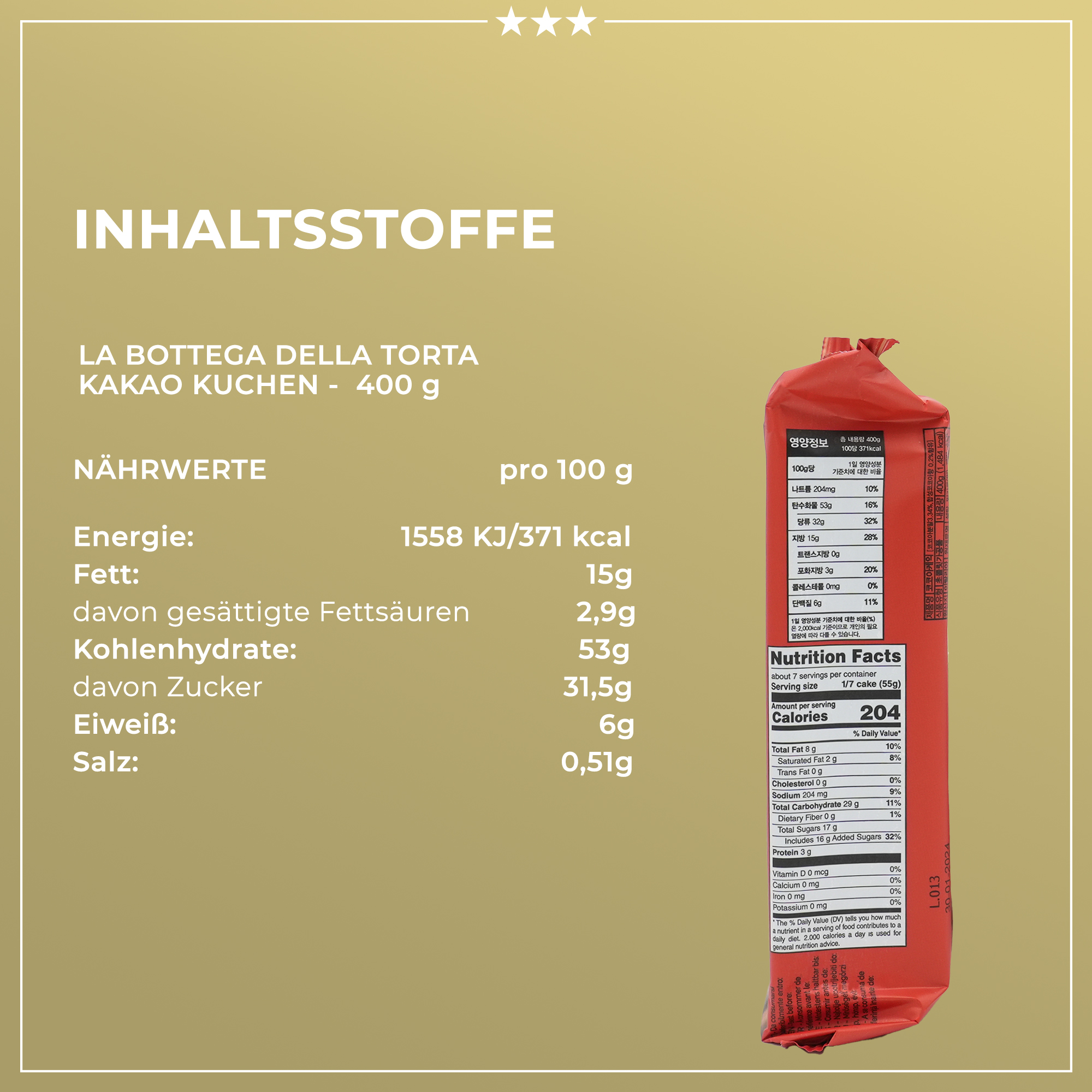 TORTA AL CACAO | Schokoladenkuchen | LA BOTTEGA DELLA TORTA | 400g | aus Italien | Kuchen TORTA AL CACAO | Schokoladenkuchen | LA BOTTEGA DELLA TORTA | 400g | aus Italien | Kuchen