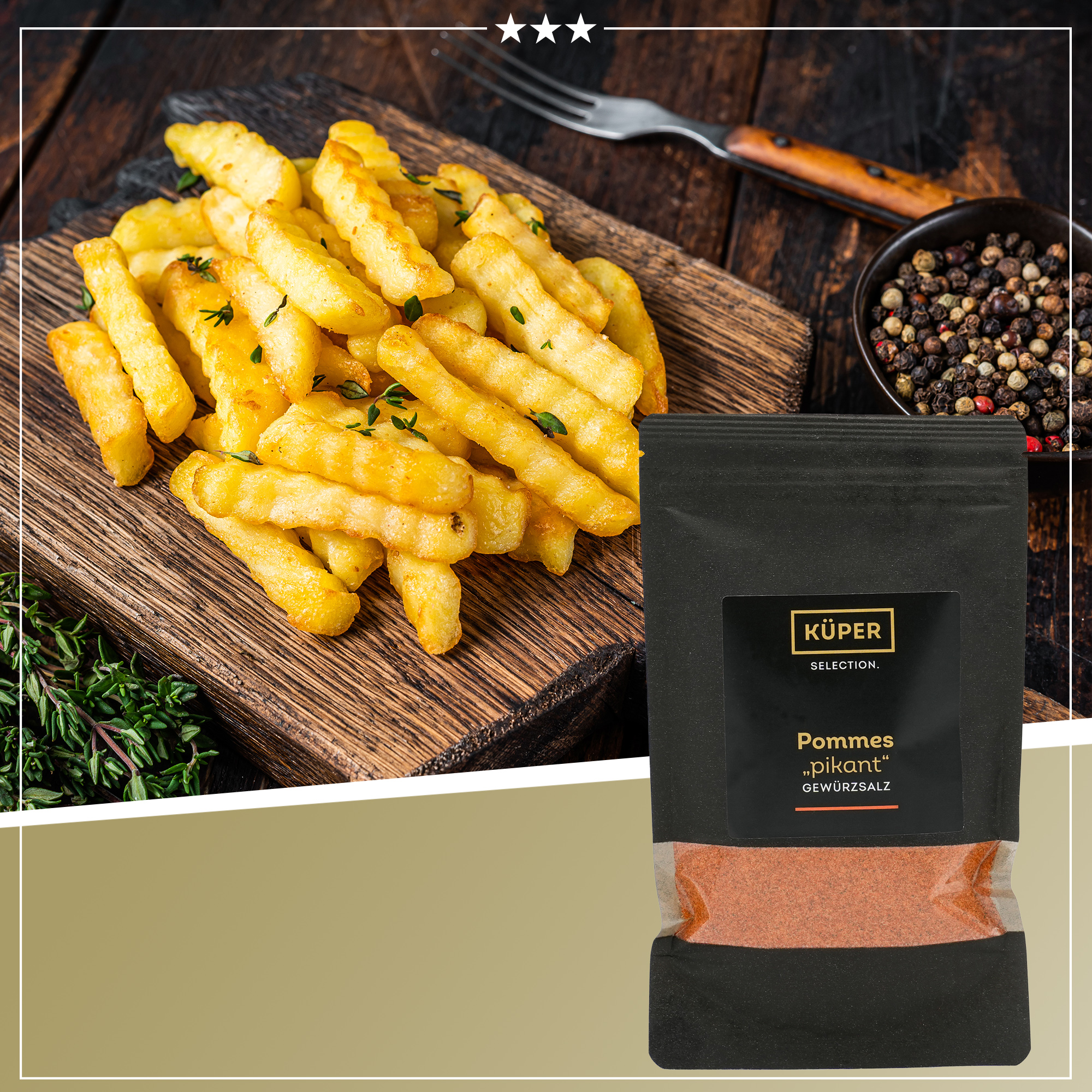 POMMES „PIKANT“ | Gewürzsalz | KÜPER SELECTION | 250g | aus Deutschland | Gewürze