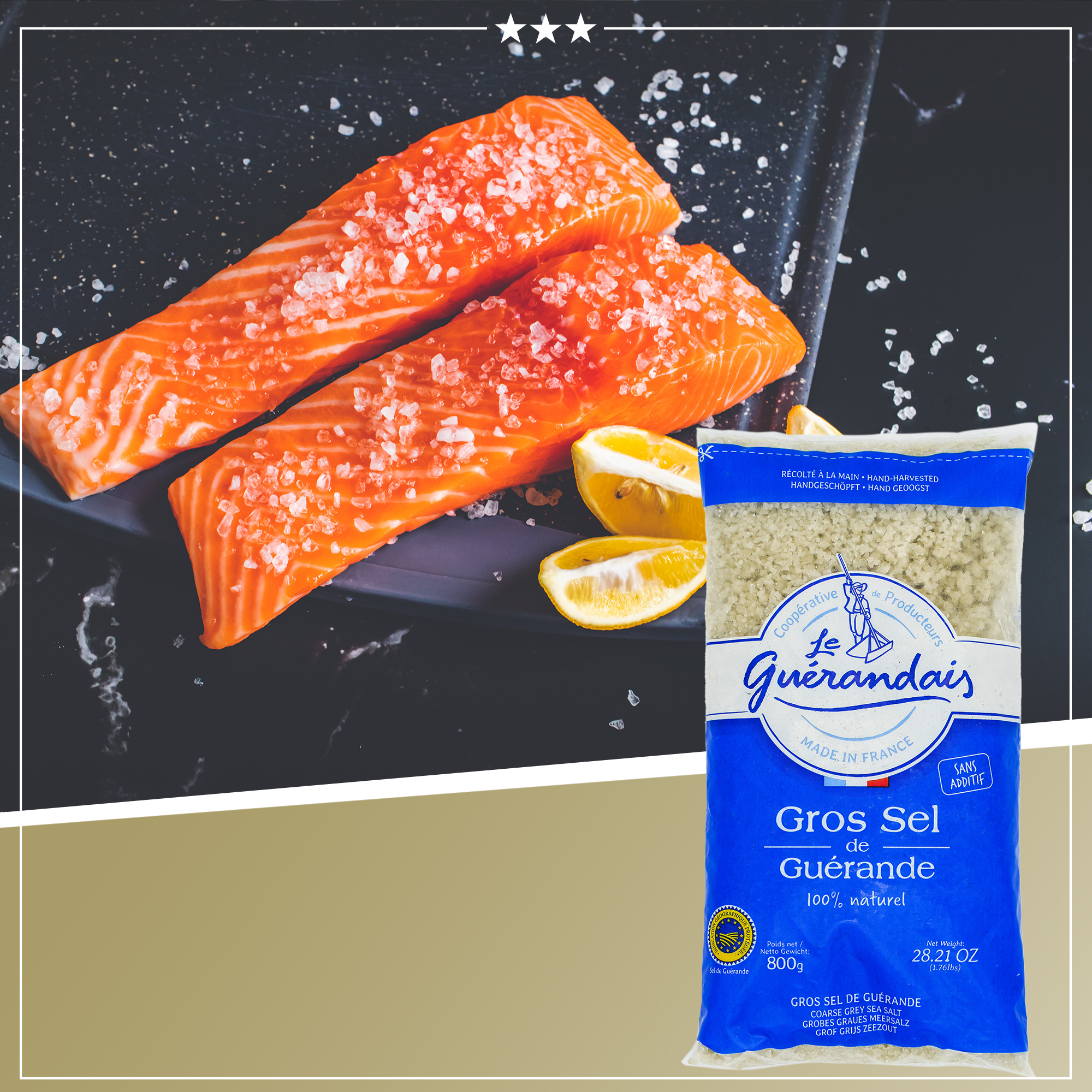 Handgeschöpftes GROS SEL | Meersalz grob | DE GUERANDE | 800g Handgeschöpftes GROS SEL | Meersalz grob | DE GUERANDE | 800g