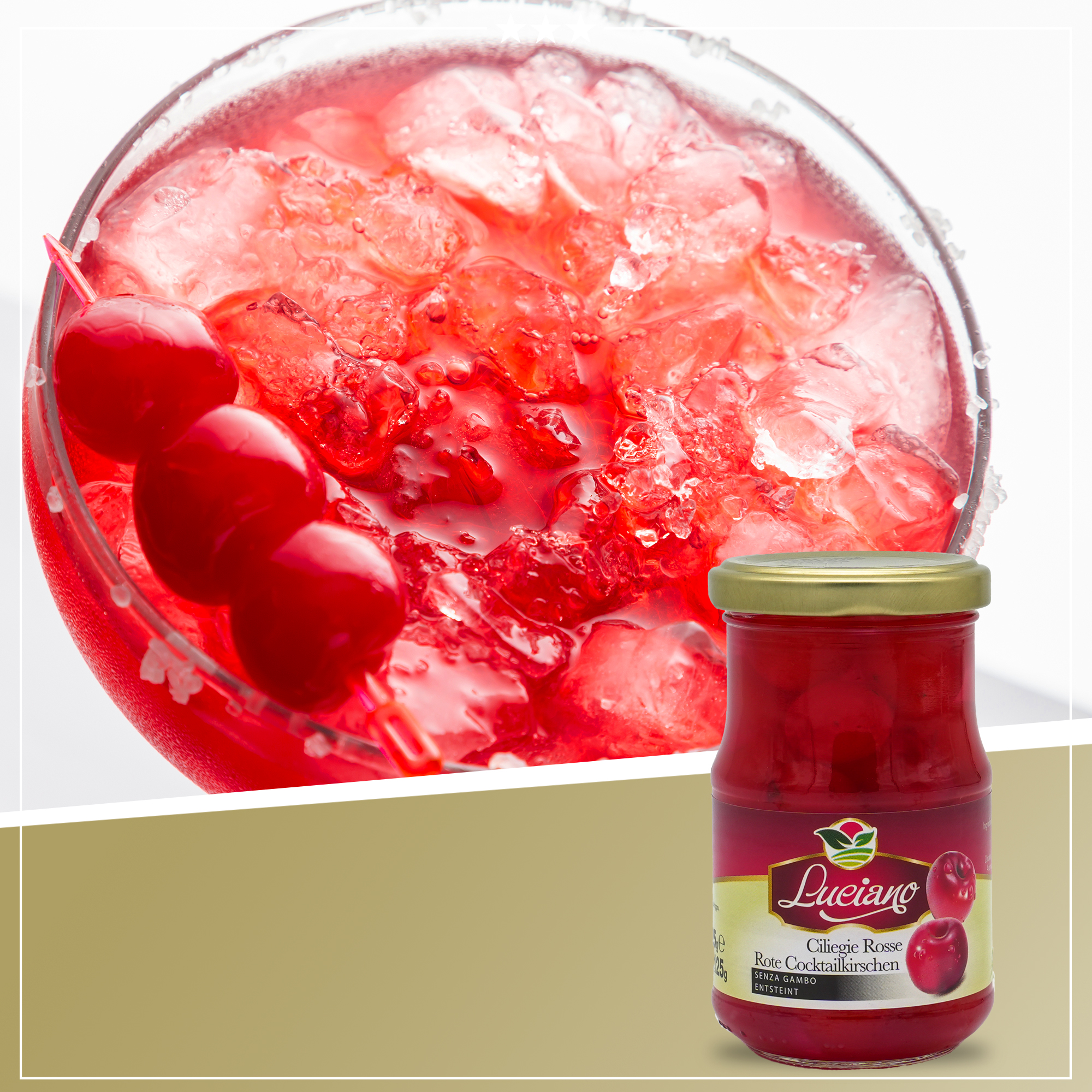 CILIEGIE ROSSE | Rote Cocktail Kirschen entsteint und ohne Stiel | LUCIANO | 212ml | aus Italien | Früchte CILIEGIE ROSSE | Rote Cocktail Kirschen entsteint und ohne Stiel | LUCIANO | 212ml | aus Italien | Früchte