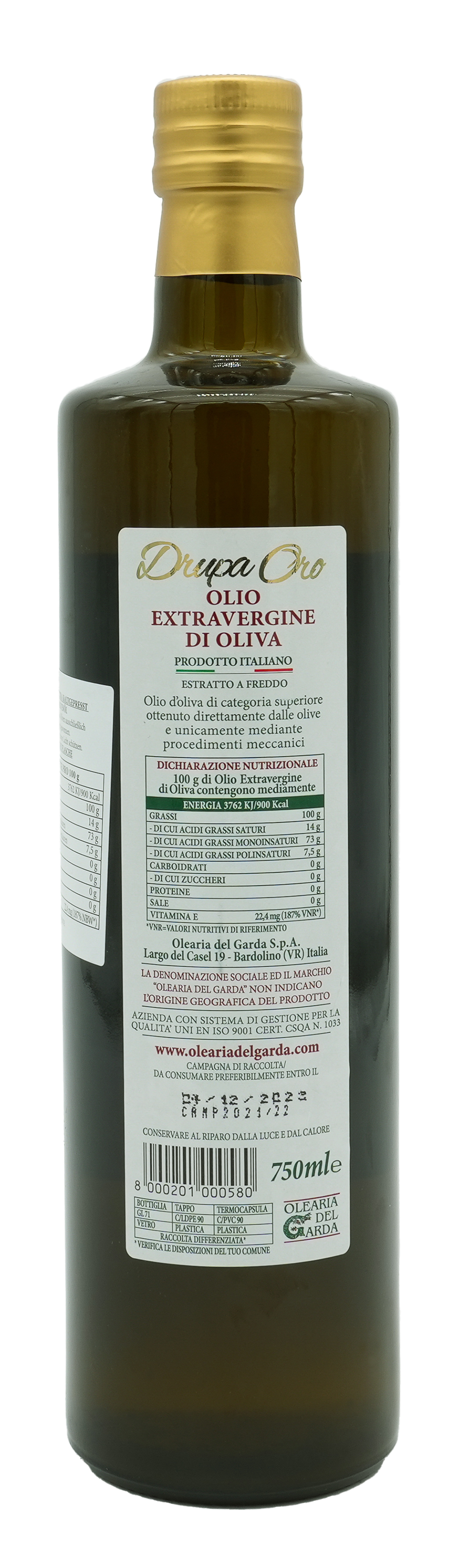 ITALIENISCHES OLIVENÖL EXTRA VIRGIN | EXTRA NATIV | OLEARIA DEL GARDA | 750ml ITALIENISCHES OLIVENÖL EXTRA VIRGIN | EXTRA NATIV | OLEARIA DEL GARDA | 750ml