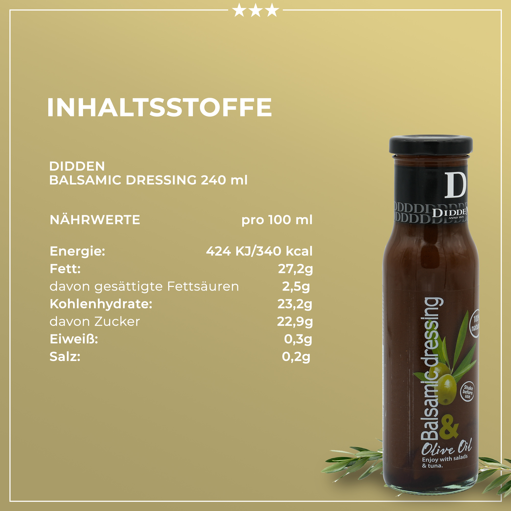 Balsamic Dressing | DIDDEN | 240ml | Salatdressing
