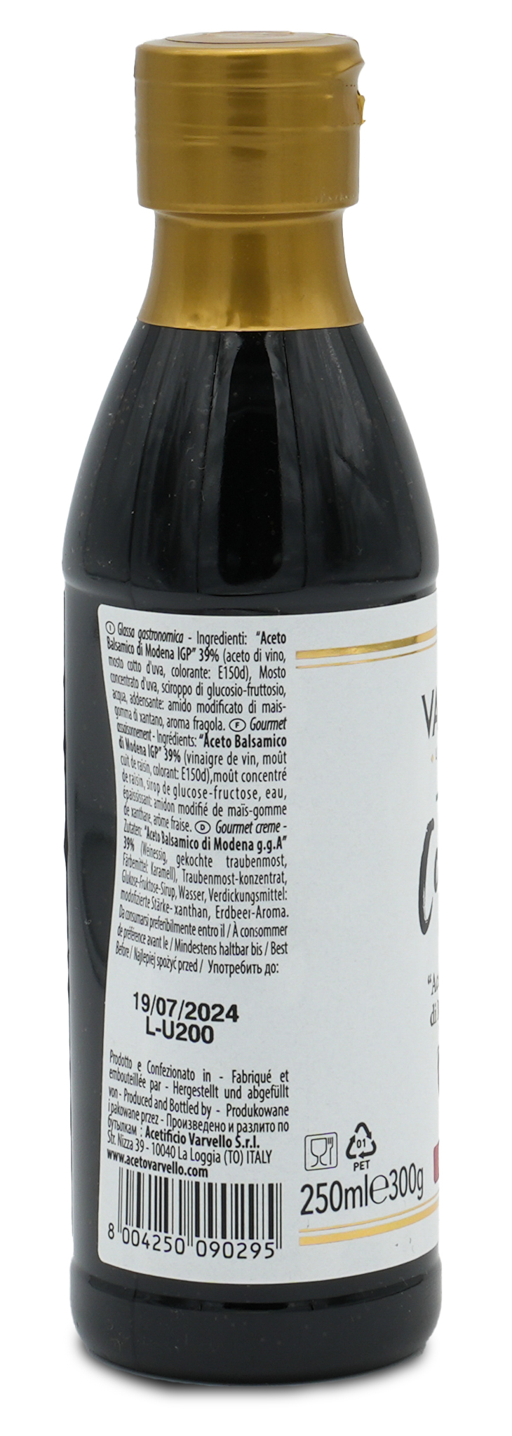 Balsamico Creme Erdbeere | Varvello| 250ml | Crema con Aceto Balsamico di Moderna IGP