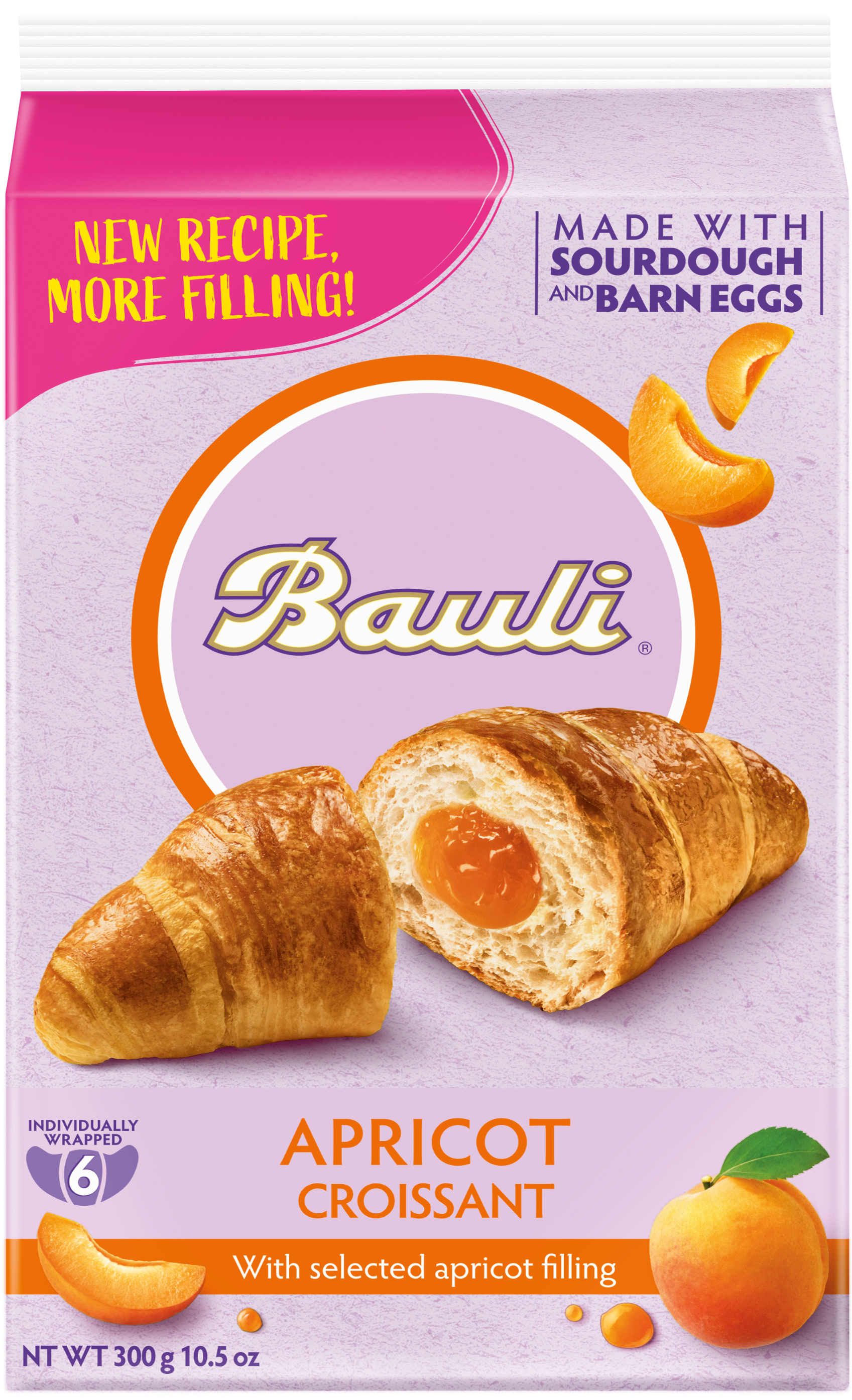 Albicocca Croissant | Croissant mit Aprikosencremefüllung | Bauli | 300g | aus Italien | Gebäck