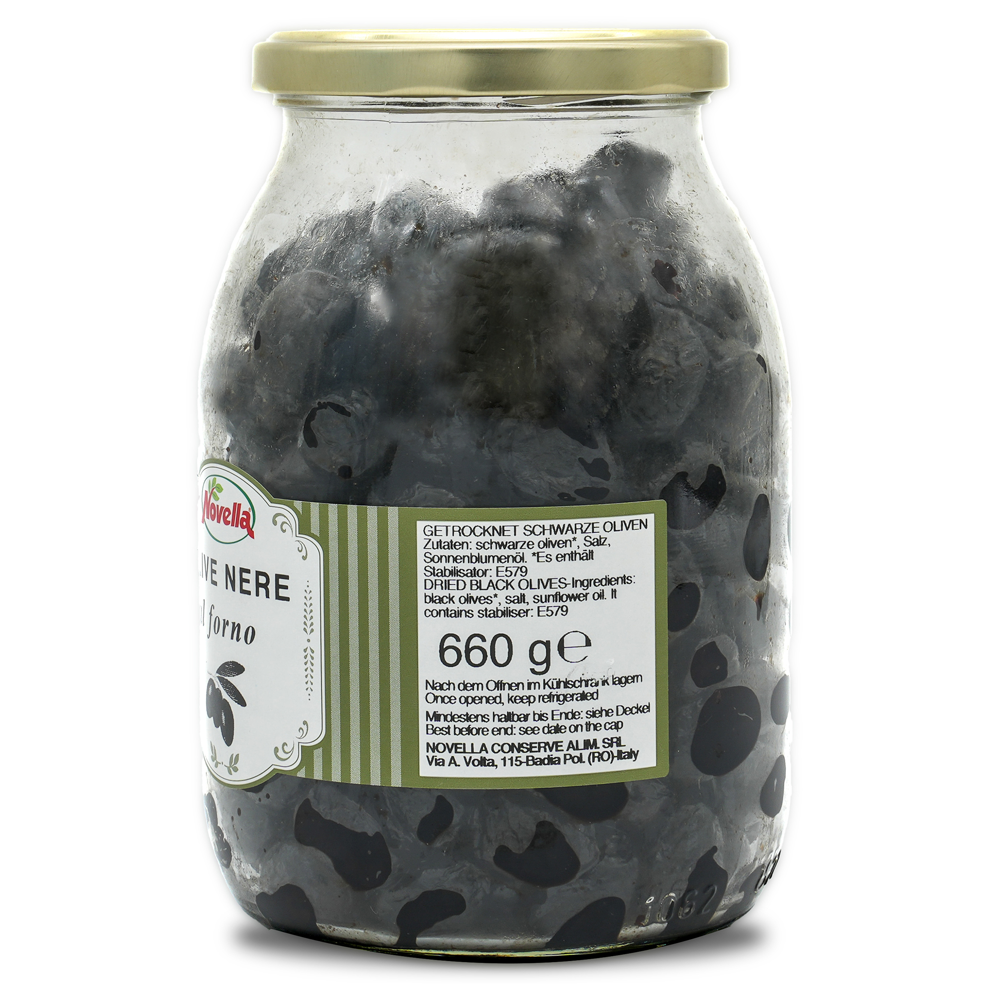 Schwarze Oliven | Novella | getrocknet | Olive Nere al forno | 660g | aus Italien Schwarze Oliven | Novella | getrocknet | Olive Nere al forno | 660g | aus Italien