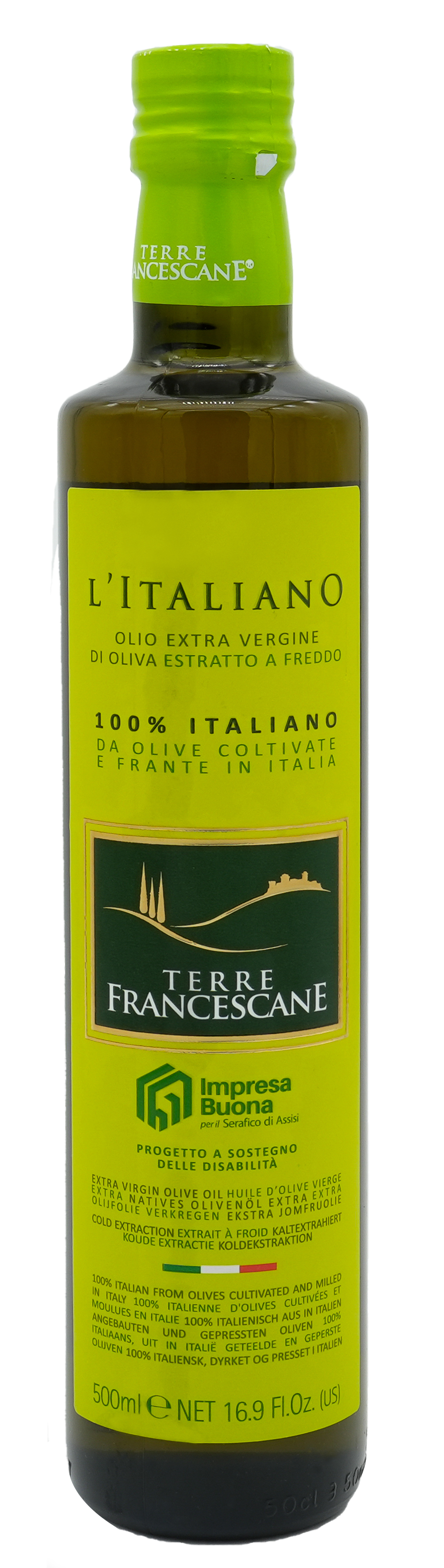 ITALIENISCHES OLIVENÖL EXTRA VIRGIN | TERRE FRANCESCANE | EXTRA NATIV | 500ml