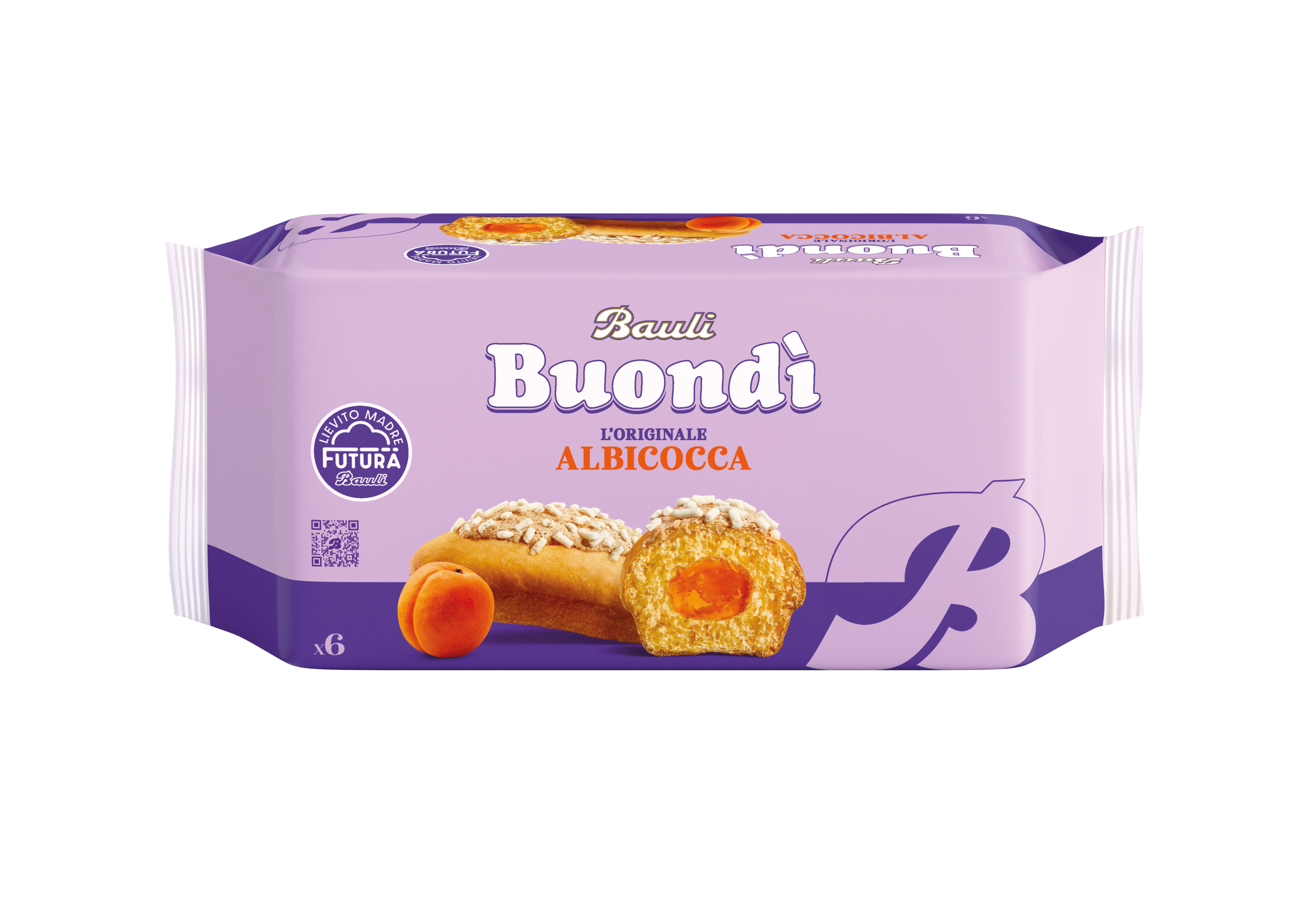 Bauli Buondi Aprikose | Bauli | 258g | Italienisches Gebäck | Gefüllt mit Aprikosencreme